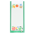 Fruit print magnetic shopping list notepad with colourful botanical design and pencil