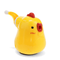 Hand-crank chicken pencil sharpener with yellow plastic body