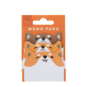 Dog-themed memo pads featuring three cartoon dog face designs in orange packaging.