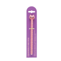 Pink cat-themed erasable ink pen with polka-dot barrel and cat-shaped topper.