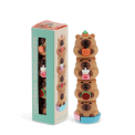 Capybara-themed three-colour highlighter pen with stacked capybara and retail packaging.