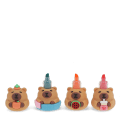 Capybara-themed three-colour highlighter pen with stacked capybara toppers 