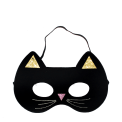 Black cat-shaped eye mask with elastic strap