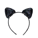 Black glitter cat ears headband