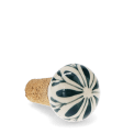 Ceramic and cork bottle stopper with leaf design 