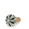 Ceramic and cork bottle stopper with leaf design 