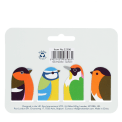 Garden bird magnetic bookmarks set featuring four colourful bird designs