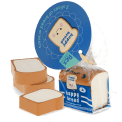 Happy Bread in loaf-style eraser set in retail packaging