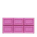 Pink chocolate bar eraser with six segmented squares