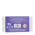 Back of milky white chocolate eraser pack with product information