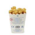 Back view of Popcorn-shaped erasers packaging with safety information 
