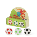 Football eraser set with three mini football designs and box