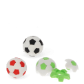 Three football-shaped erasers