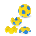 Football-shaped eraser in yellow and blue