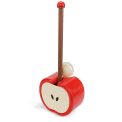 Red apple-shaped wall-mounted toilet brush with holder and black bristle head