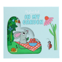 Baby first book featuring a mouse in a garden scene.