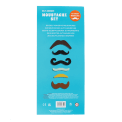 Back of self-adhesive moustache set packaging showing product details and barcode.
