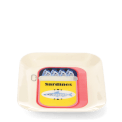 Rectangular trinket tray featuring a colourful sardines tin illustration with fish.