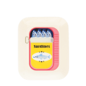 Rectangular trinket tray featuring a colourful sardines tin illustration with fish.