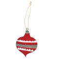 Red Bauble Wooden Decorations