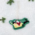 Santa Sleigh Wooden Decoration