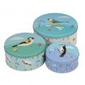 Set Of 3 Garden Birds Cake Tins