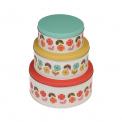 Set Of 3 Mid Century Poppy Cake Tins