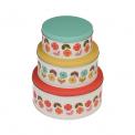 Set Of 3 Mid Century Poppy Cake Tins