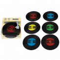 Set Of Six Silicone "Record" Coasters