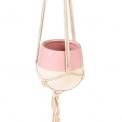 Small Baby Pink Dipped Macrame Plant Pot