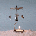 Rotating Silver Angels Tealight Holder
