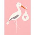 Pink Baby Bundle Stork Card