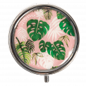 Tropical Palm Pill Box With Mirror