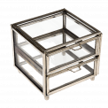 Two Drawer Brass Box In Silver