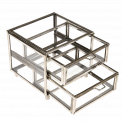 Two Drawer Brass Box In Silver