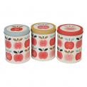 Vintage Apple Set Of Tea Coffee And Sugar Tins