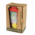 World Map Bamboo Travel Mug With Lid