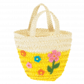 Yellow Woven Flower Basket