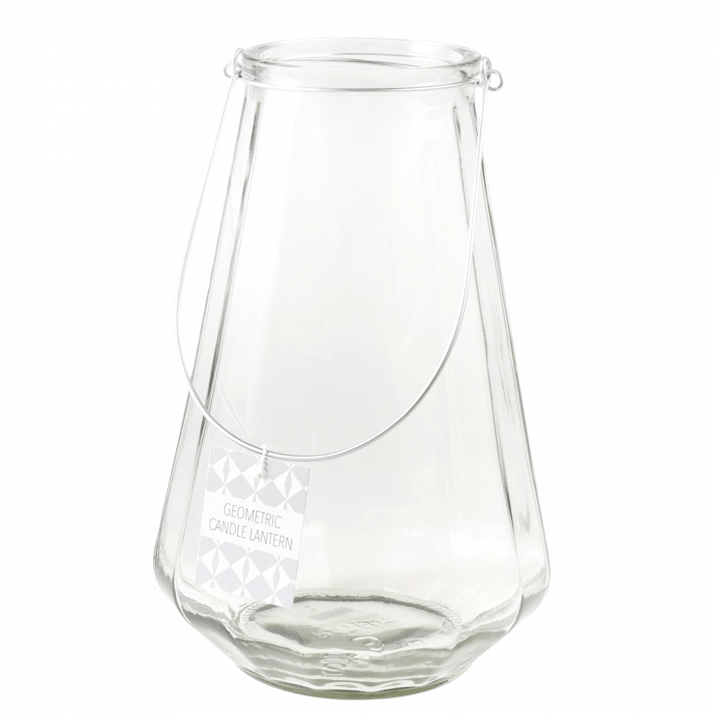 Large Geometric Clear Candle Holder ﻿Rex London