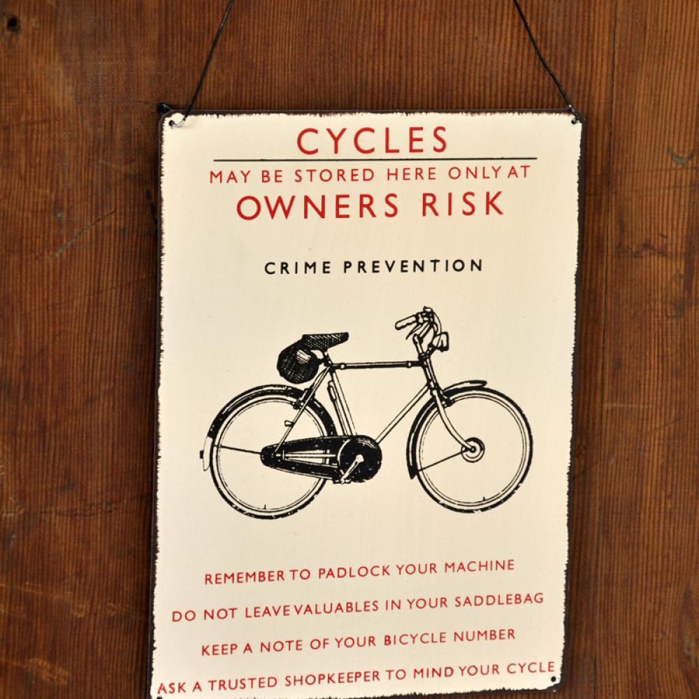 Retro Bicycle Metal Sign | ﻿Rex London