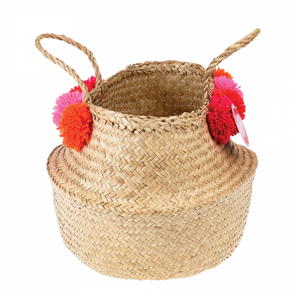 Pink Pom Pom Belly Basket ﻿Rex London