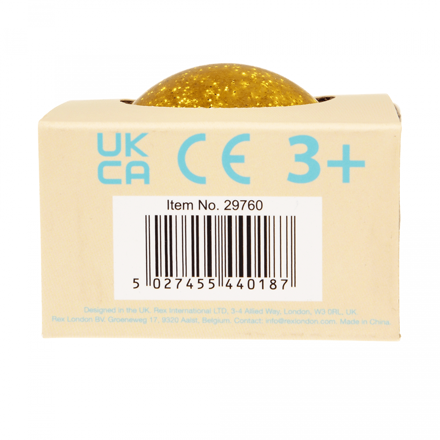 ﻿Gold Glitter Bouncy Ball ﻿Rex London