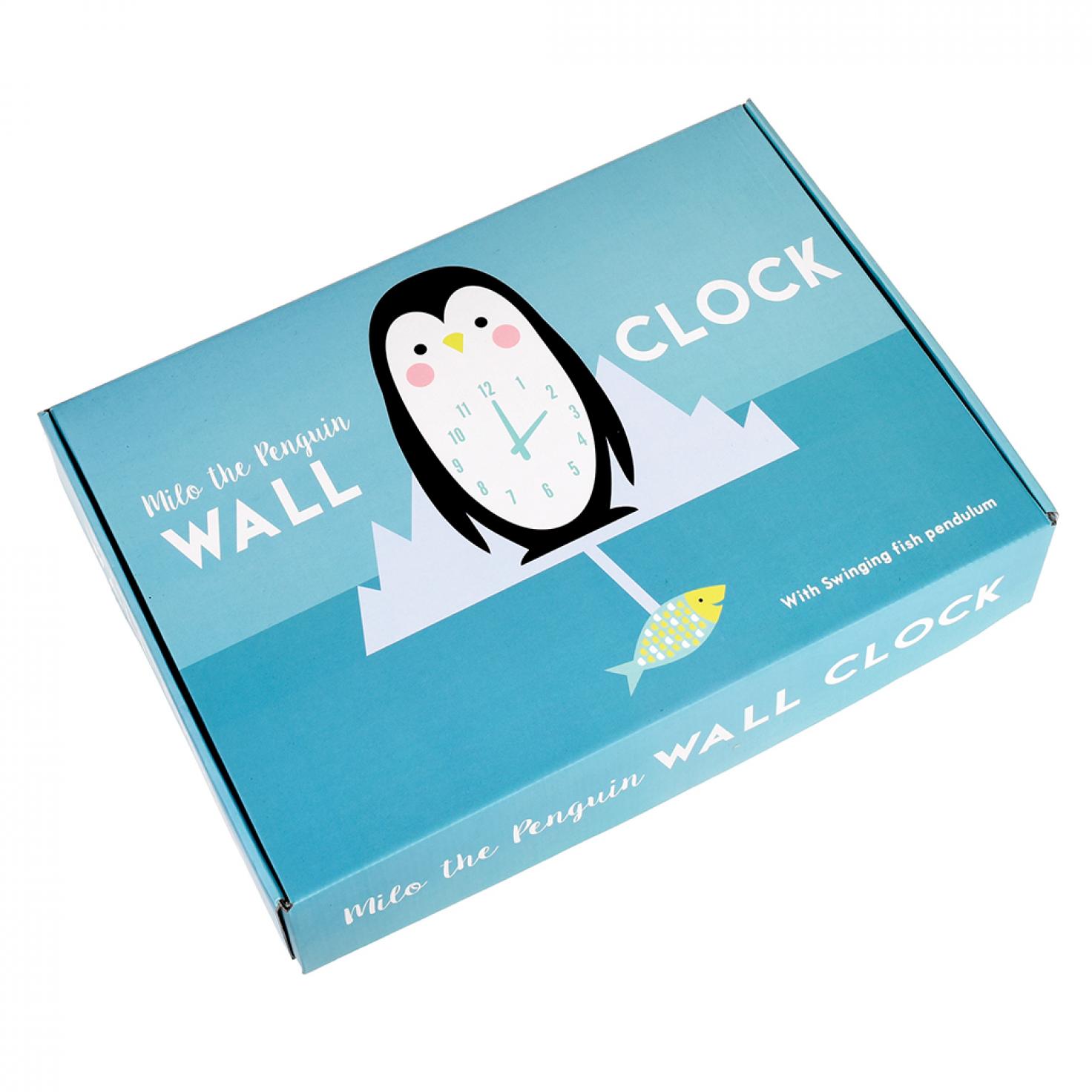 Milo The Penguin Wooden Wall Clock | Rex London