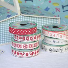 Vintage Crafts Cotton Ribbon Musical Notes