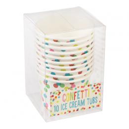 10 Confetti Design Ice Cream Pots