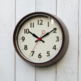 1950s Brown Metal Wall Clock