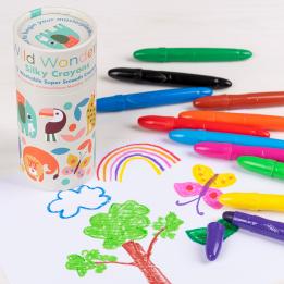 animals design silky crayons set 12