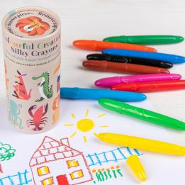 colourful creatures design silky crayons set 12