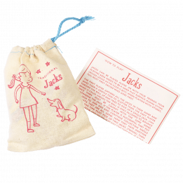 Traditional Jacks game bag and instruction sheet