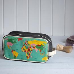 Wold map washbag